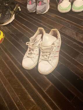 Kids adidas Stan Smith Valentine's Day Heart Stripe Leather Sneakers